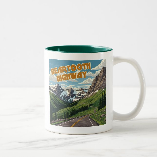 Tasse 2 Couleurs Beartooth Highway Montana Wyoming Paysage (Droit)