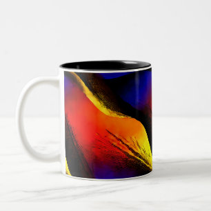 Tasse 2 Couleurs Beau art Abstrait sur Arrière - plan foncé