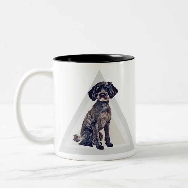 Tasse 2 Couleurs Beau chien de Schnoodle (Gauche)