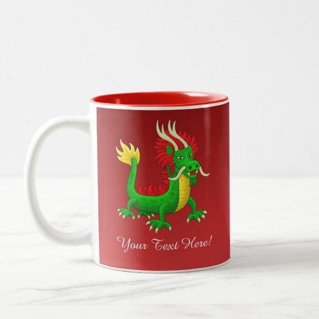 Tasse 2 Couleurs Beau dragon chinois (Gauche)