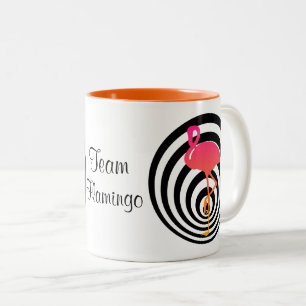 Tasse 2 Couleurs Beau flamant en cercles