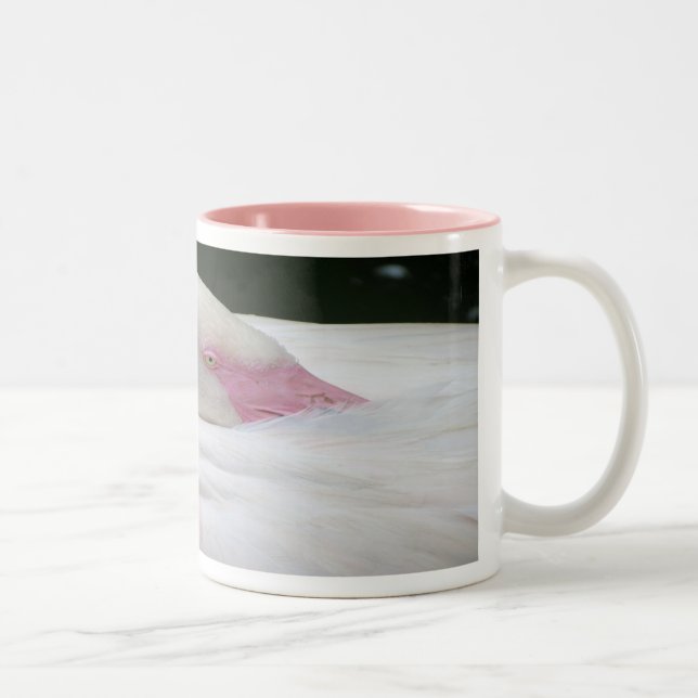 Tasse 2 Couleurs Beau Flamant rose blanc (Droit)