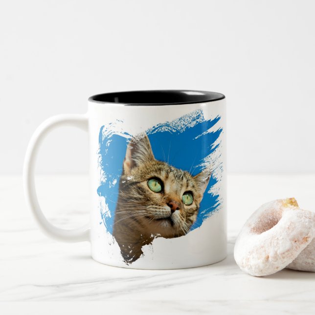 Tasse 2 Couleurs Beau Kitten (Avec donut)