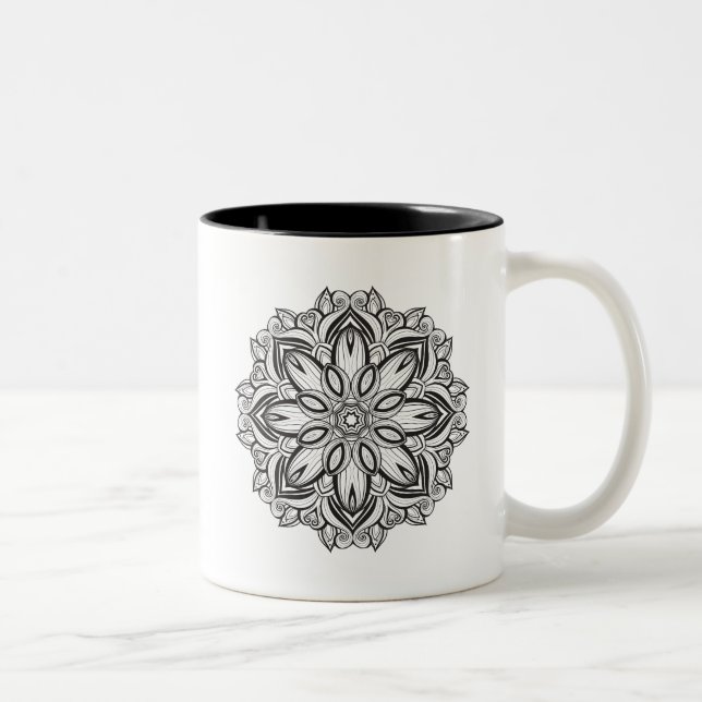 Tasse 2 Couleurs Beau mandala (Droit)