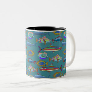 Tasse 2 Couleurs Beau Motif de mer