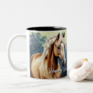 Tasse 2 Couleurs Beau Palomino Horse Anniversaire