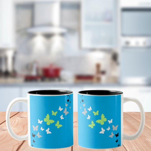 Tasse 2 Couleurs Beau Papillon Fierté Agender  (Créateur téléchargé)