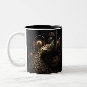 Tasse 2 Couleurs Beau Peacock Orné