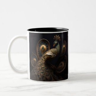 Tasse 2 Couleurs Beau Peacock Orné