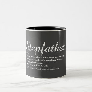 Tasse 2 Couleurs Beau-père Définition de beau-père Script Fun Gris