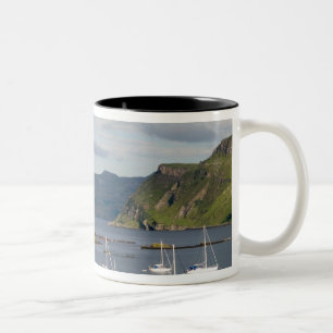 Tasse 2 Couleurs Beau port et voiliers avec reflets dans