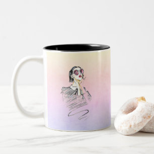 Tasse 2 Couleurs Beauté de ceinture noire et rose