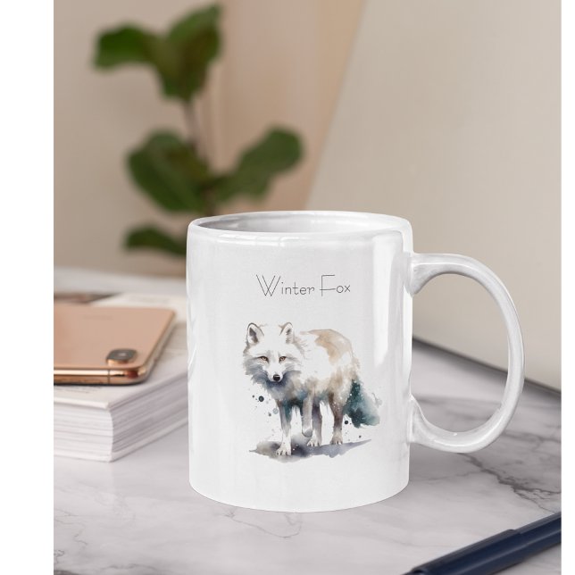 Tasse 2 Couleurs Beauté de l'Arctique : Coutume de Fox d'hiver (Créateur téléchargé)