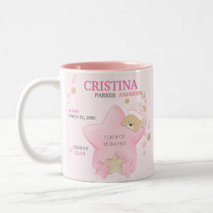 Tasse 2 Couleurs Bébé Bébé Bébé Fille Naissance Statistiques Deux