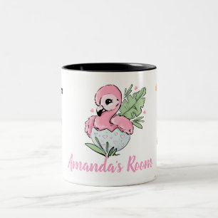 Tasse 2 Couleurs Bébé Chic Flamant Rose, Étoiles, Princesse