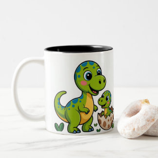 Tasse 2 Couleurs bébé dinosaure