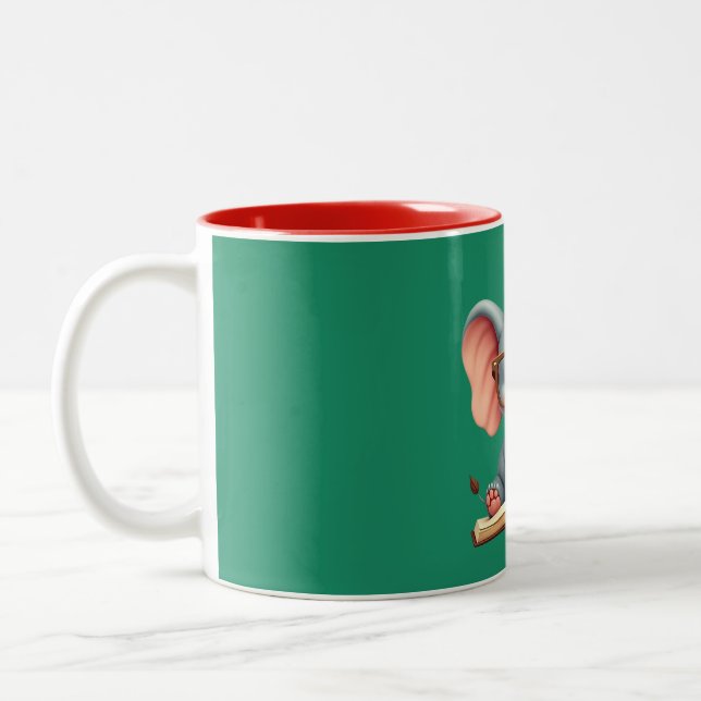 Tasse 2 Couleurs Bébé Éléphant Sage (Gauche)