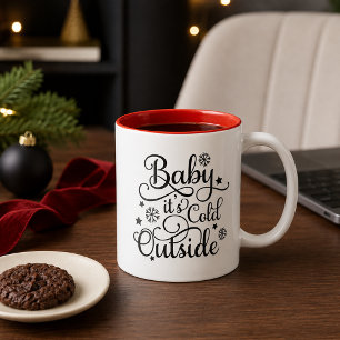 Tasse 2 Couleurs Bébé il fait froid dehors Script noir