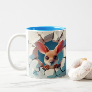 Tasse 2 Couleurs Bébé mignon en 3D Kangaroo Hot Cocoa Coffee Animau
