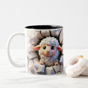Tasse 2 Couleurs Bébé mignonne 3D Moutons de cacao chaud Coffee Ani