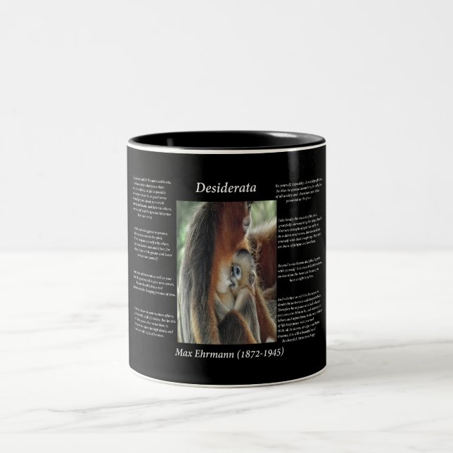 Tasse 2 Couleurs Bébé singe qui nourrit sur ses mères aime le lait (Centre)