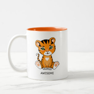 Tasse 2 Couleurs Bébé Tigre Sauvage Animal Dessin Animé