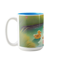 Bébés canards dans l'étang