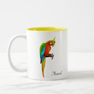 Tasse 2 Couleurs Bel oiseau ara multicolore