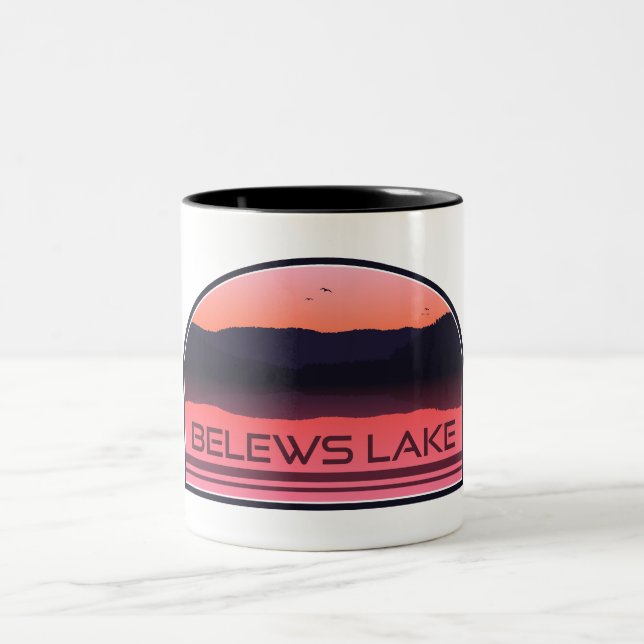 Tasse 2 Couleurs Belews Lake Caroline du Nord Sunrise rouge (Centre)
