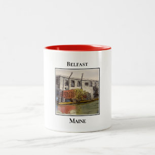 Tasse 2 Couleurs Belfast Maine, Scène De Pêche Portuaire