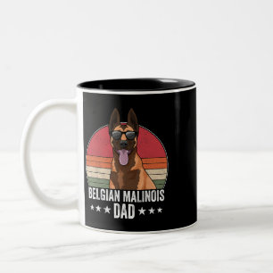 Tasse 2 Couleurs Belge Malinois Papa Chien Sunset Retro Style pour