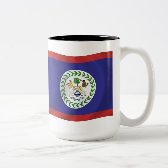 Tasse 2 Couleurs Bélize Drapeau Musique (Droit)