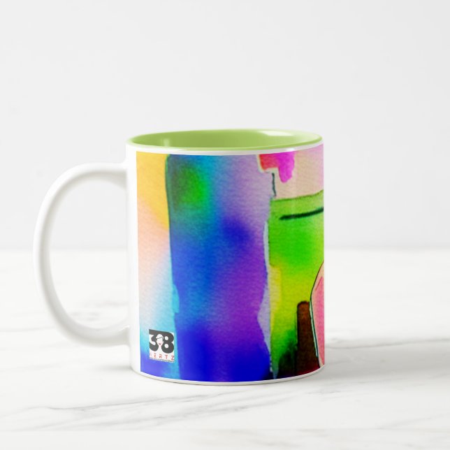 Tasse 2 Couleurs Belle Aquarelle Femme (Gauche)