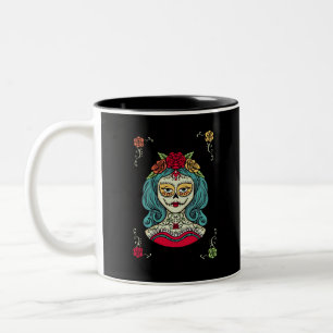 Tasse 2 Couleurs Belle Catrina Feliz Día de Muertos