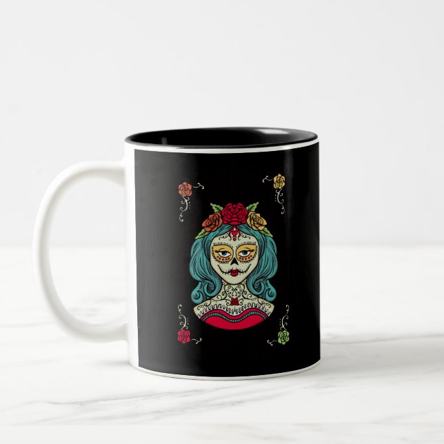 Tasse 2 Couleurs Belle Catrina Feliz Día de Muertos (Gauche)