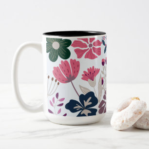 Tasse 2 Couleurs Belle et charmant Floral moderne