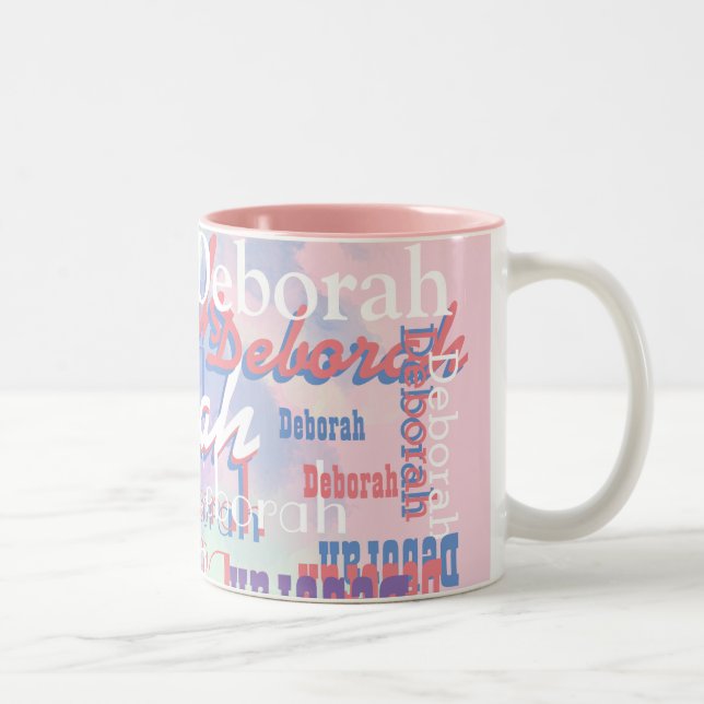 Tasse 2 Couleurs belle fille des noms motif rose (Droit)
