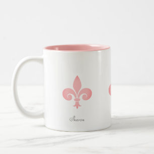 Tasse 2 Couleurs Belle fleur de lis en Corail clair rose
