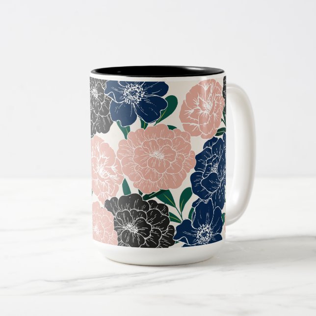 Tasse 2 Couleurs Belle Fleur tendance (Devant droit)