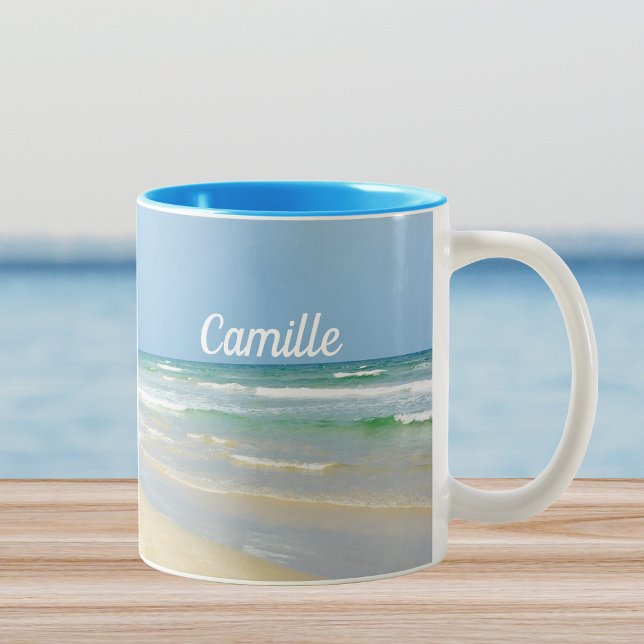 Tasse 2 Couleurs Belle Maison de Plage Mer Monogramme Océan (Créateur téléchargé)
