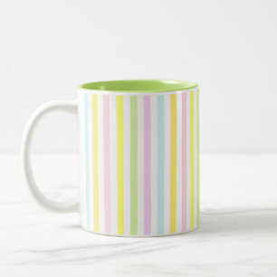 Tasse 2 Couleurs Belles rayures verticales en couleurs pastel