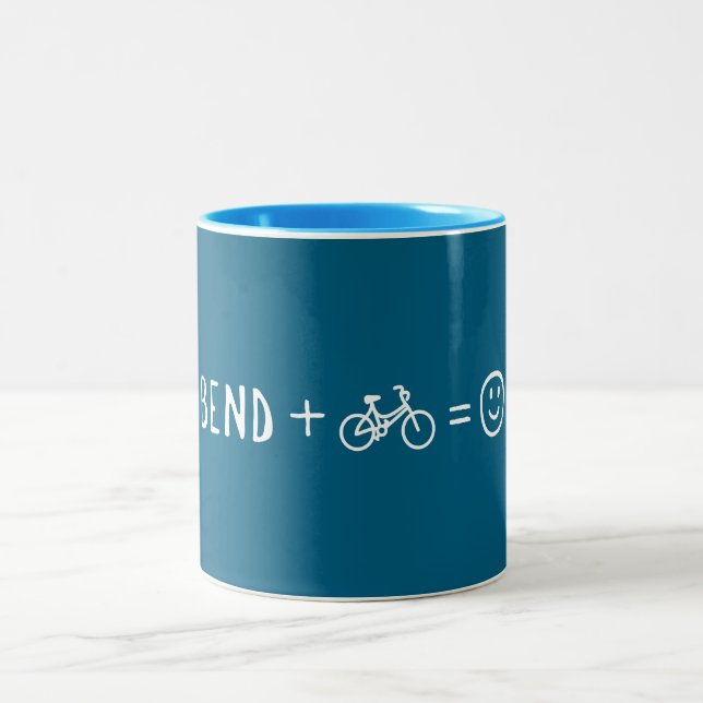 Tasse 2 Couleurs Bend Oregon Plus Bikes Vous Rend Heureux (Centre)