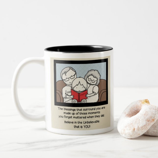 Tasse 2 Couleurs Bénédictions Vous Entourent (Avec donut)