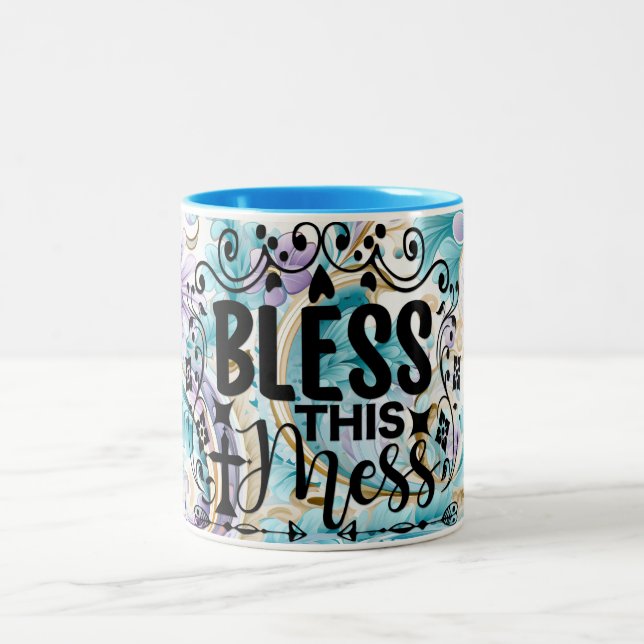 Tasse 2 Couleurs Bénissez Cette Musique Mess (Centre)