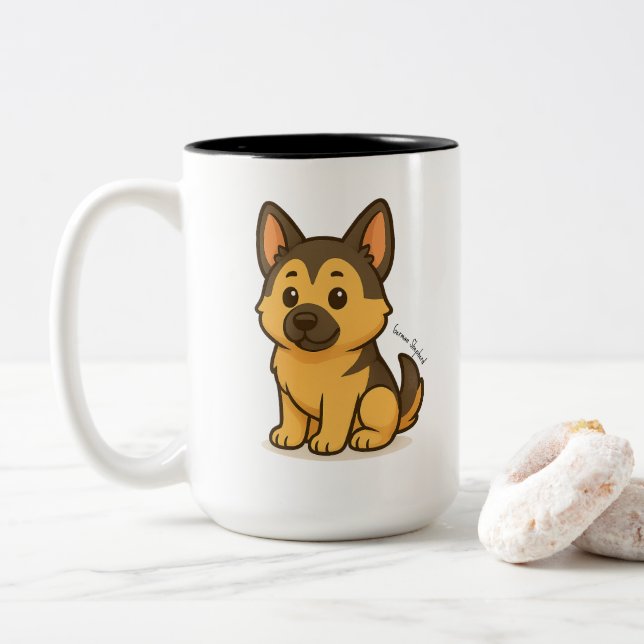 Tasse 2 Couleurs Berger Allemand (Avec donut)