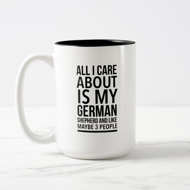Tasse 2 Couleurs Berger allemand drôle (Gauche)