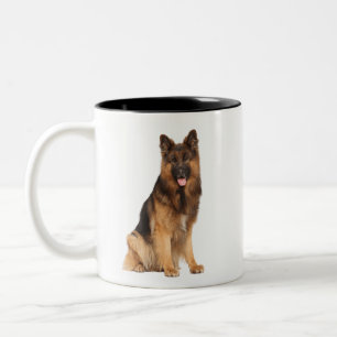 Tasse 2 Couleurs berger allemand, enveloppement de rondelle droite