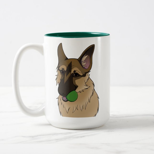 Tasse 2 Couleurs berger allemand jouer le temps avec boule boule (Gauche)