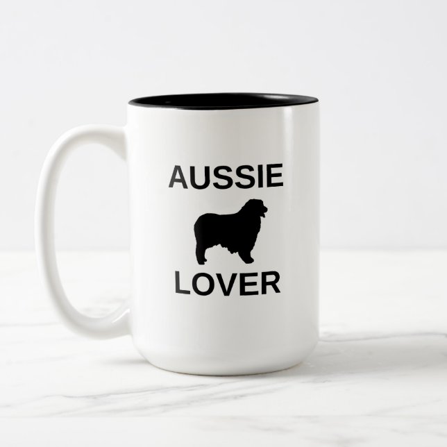 Tasse 2 Couleurs berger australien aussie amant (Gauche)
