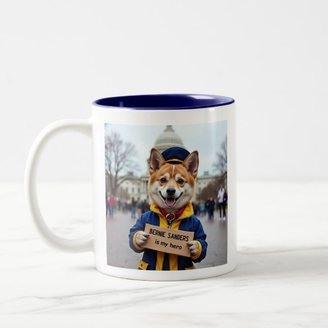 Tasse 2 Couleurs Bernie Sanders Est Mon Héros (Gauche)